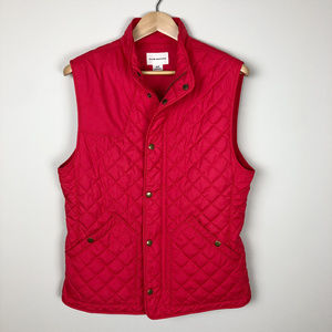 Club Monaco Red Puffer Vest w/ Gold Buttons Size M